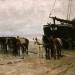 Fishing Boat and Draught Horses on the Beach